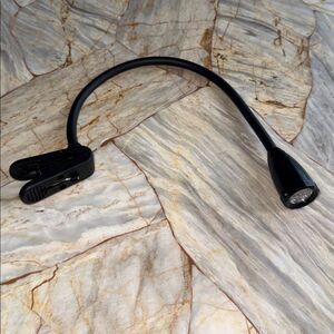 Black LED Clip On Book Light Flexible Gooseneck Portable Reading Lamp